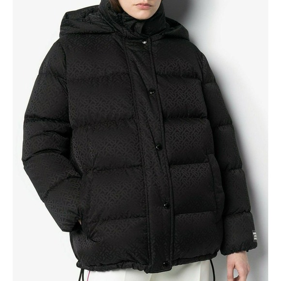 NWT BURBERRY SELLINDGE BLACK TB MONOGRAM LOGO HOODED DOWN PUFFER JACKET XL - Picture 3 of 13